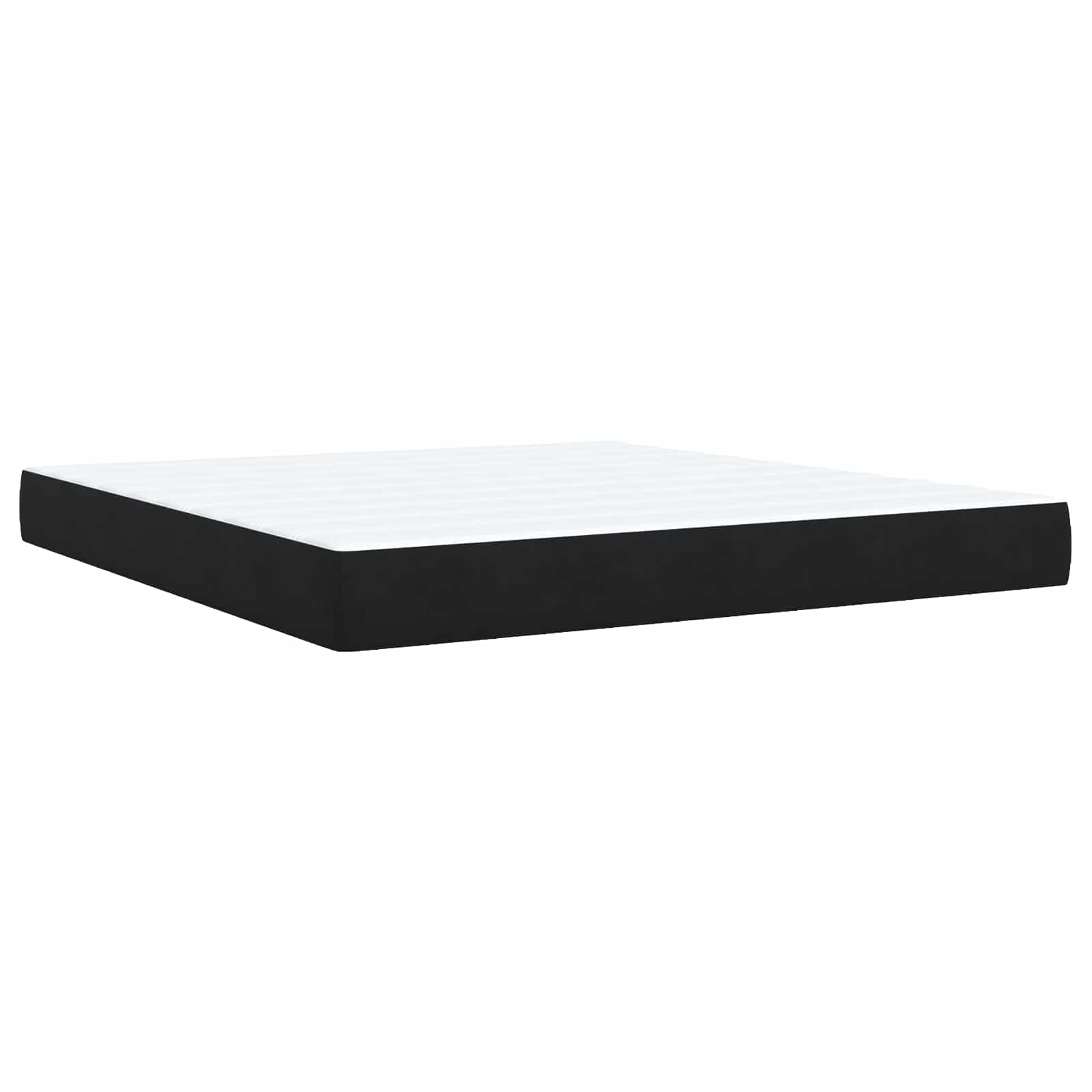 Boxspringbett mit Matratze Schwarz 180 x 200 cm Samt