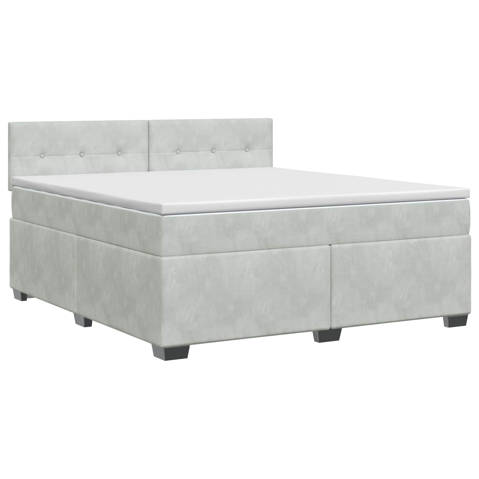 Boxspringbett mit Matratze Hellgrau 180 x 200 cm Samt