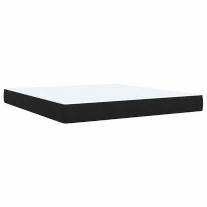 Boxspringbett mit Matratze Schwarz 180 x 200 cm Samt