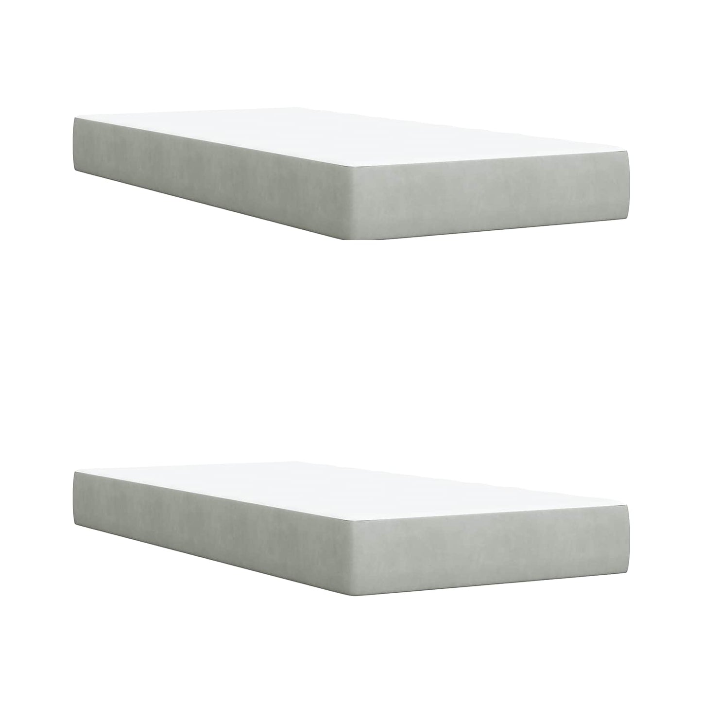 Boxspringbett mit Matratze Hellgrau 200 x 200 cm Samt