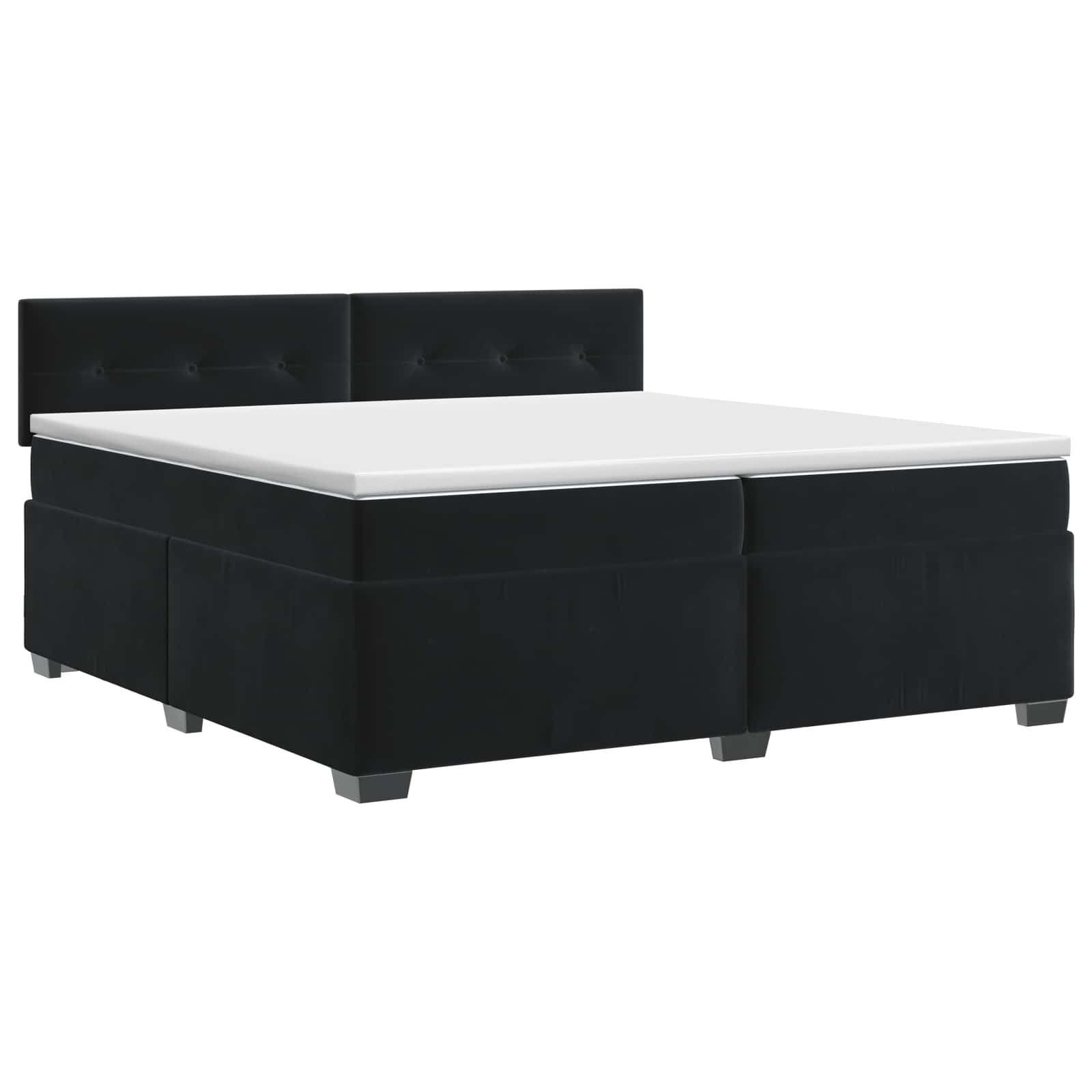 Boxspringbett mit Matratze Schwarz 200 x 200 cm Samt