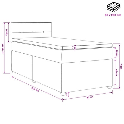 Boxspringbett mit Matratze Dunkelgrau 80 x 200 cm Stoff