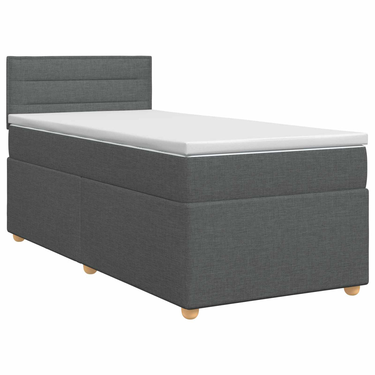 Boxspringbett mit Matratze Dunkelgrau 90 x 190 cm Stoff