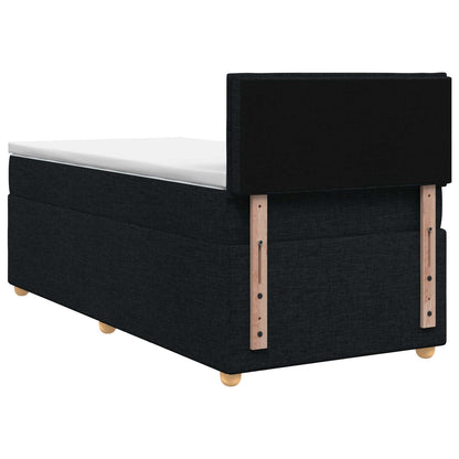 Boxspringbett mit Matratze Schwarz 90 x 190 cm Stoff