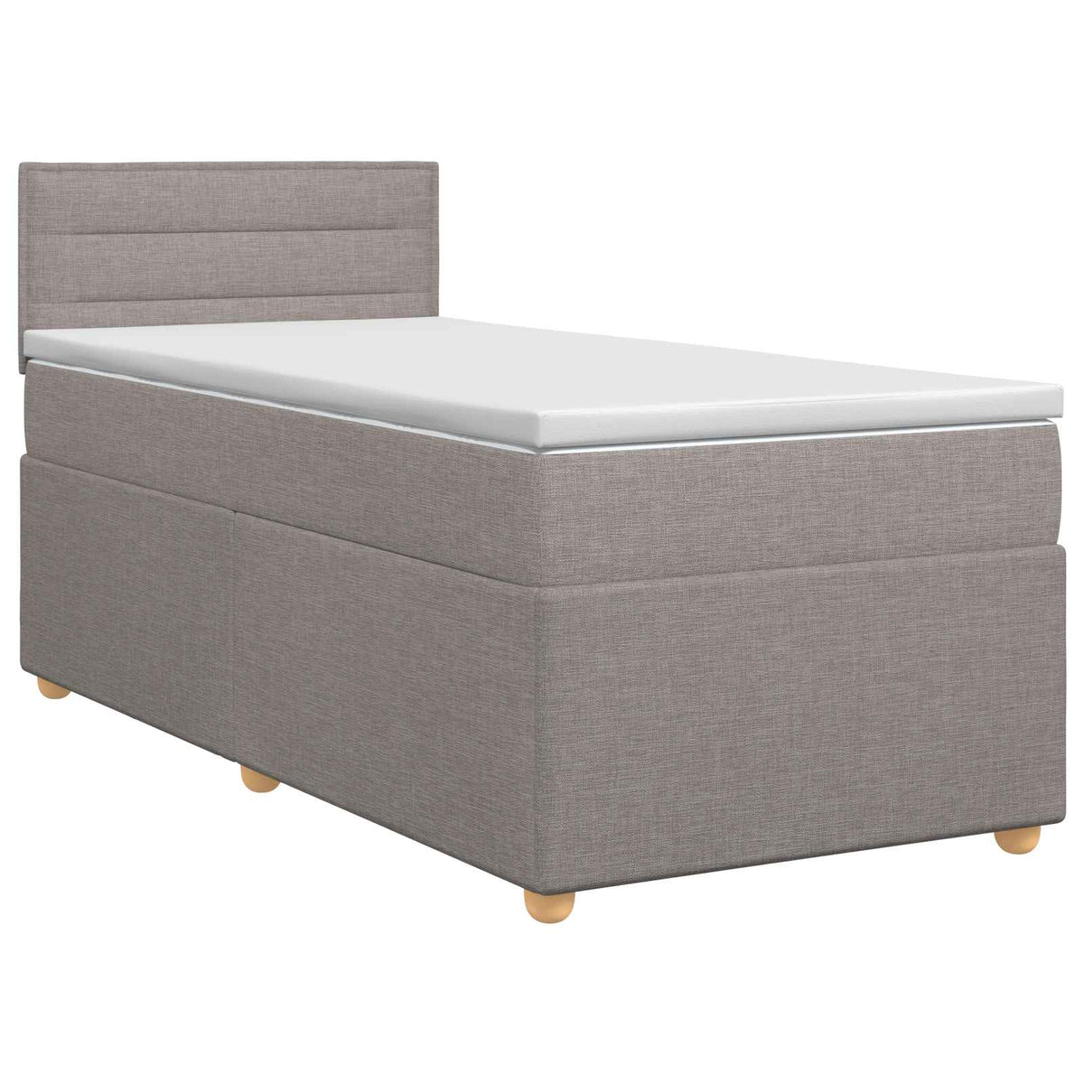 Boxspringbett mit Matratze mit Kopfteil Taupe 90 x 190 cm Stoff