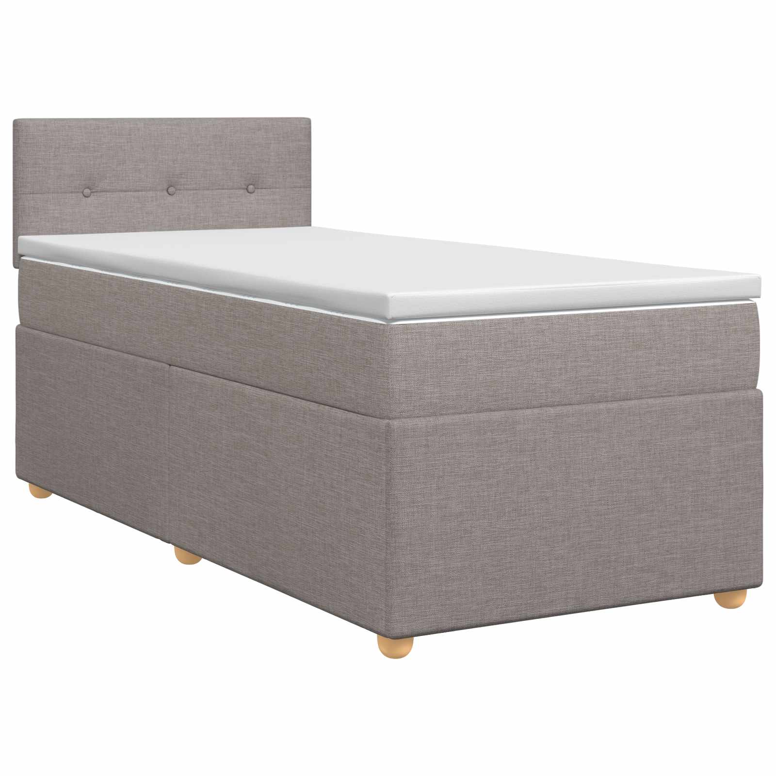 Boxspringbett mit Matratze mit Kopfteil Taupe 90 x 190 cm Stoff