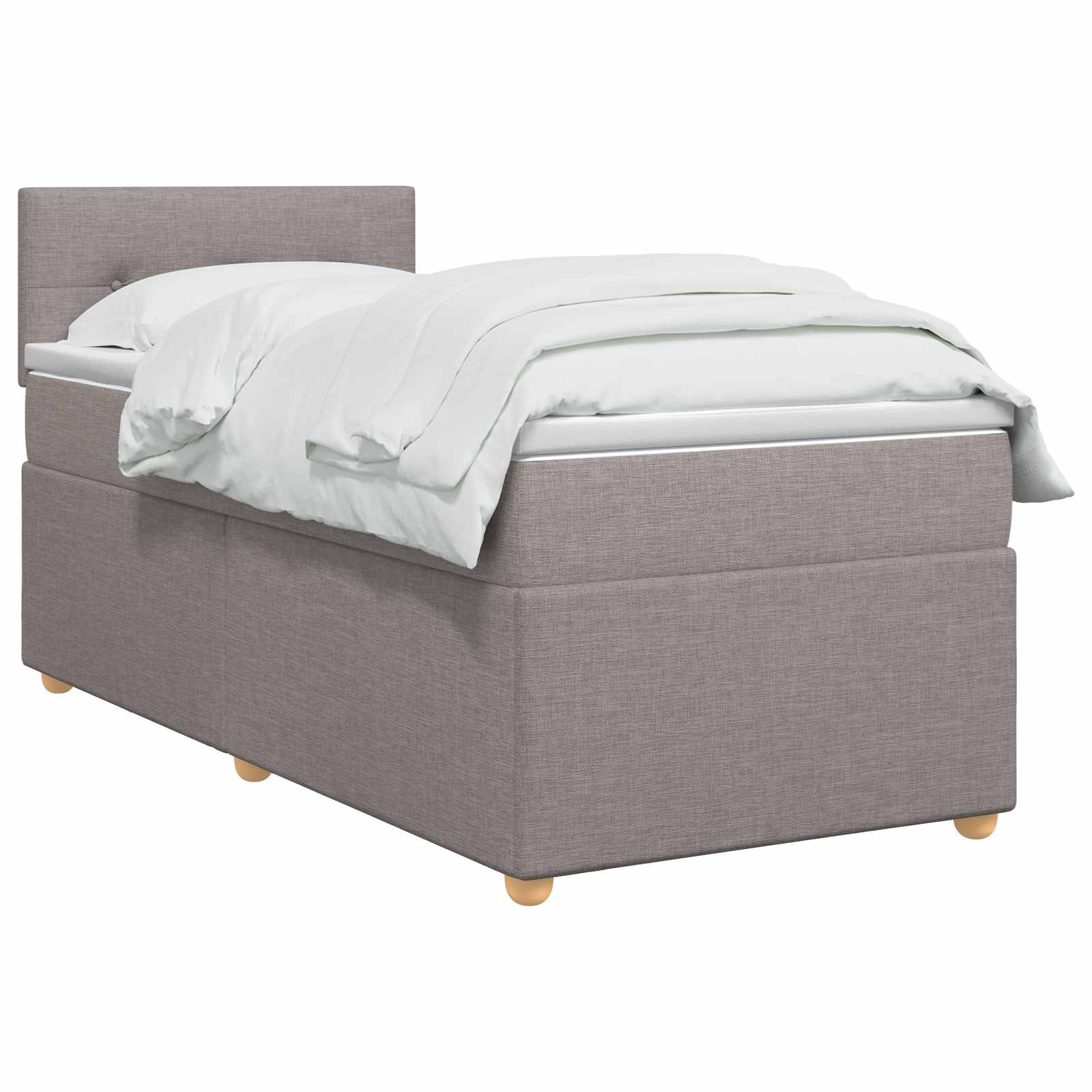 Boxspringbett mit Matratze mit Kopfteil Taupe 90 x 190 cm Stoff