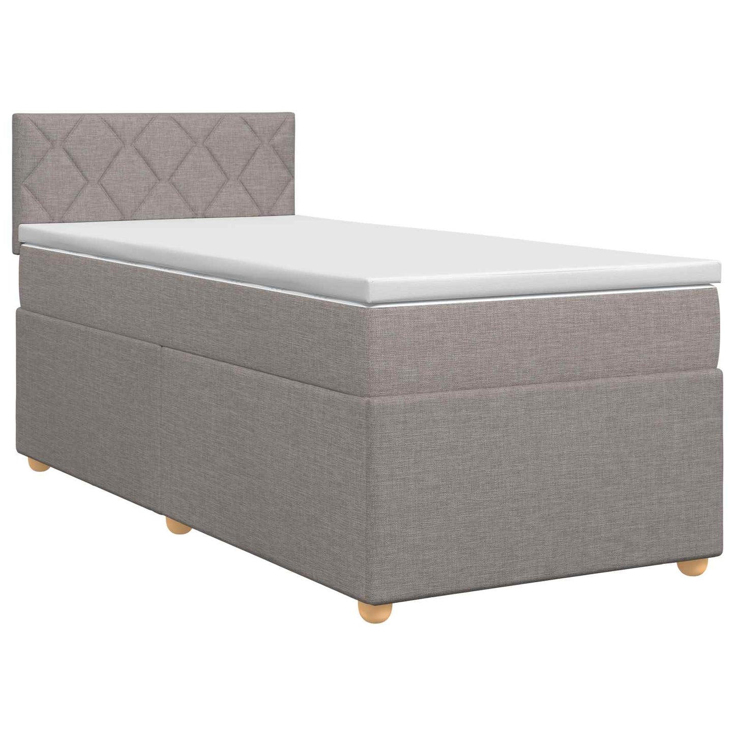 Boxspringbett mit Matratze mit Kopfteil Taupe 90 x 190 cm Stoff