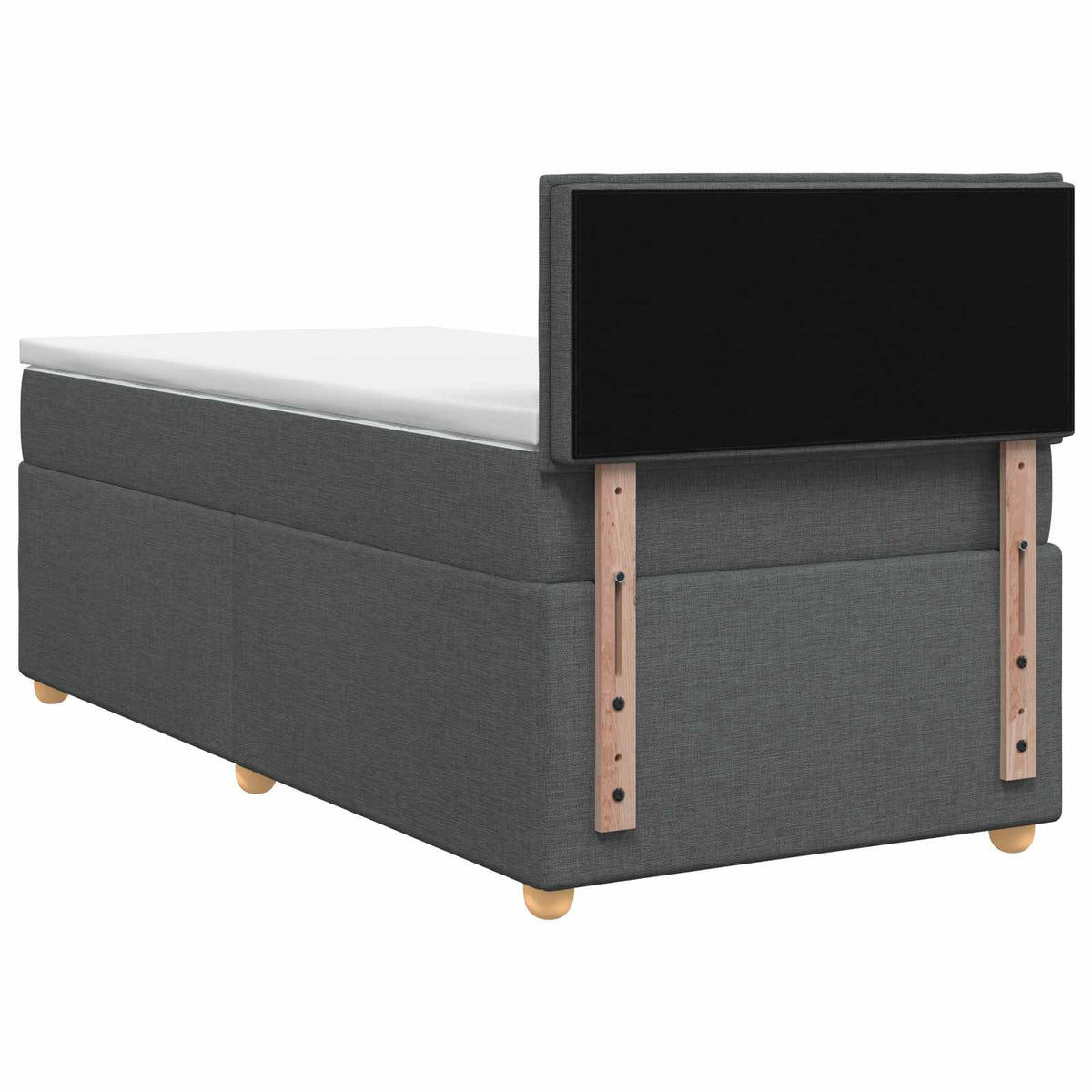 Boxspringbett mit Matratze Dunkelgrau 90 x 200 cm Stoff