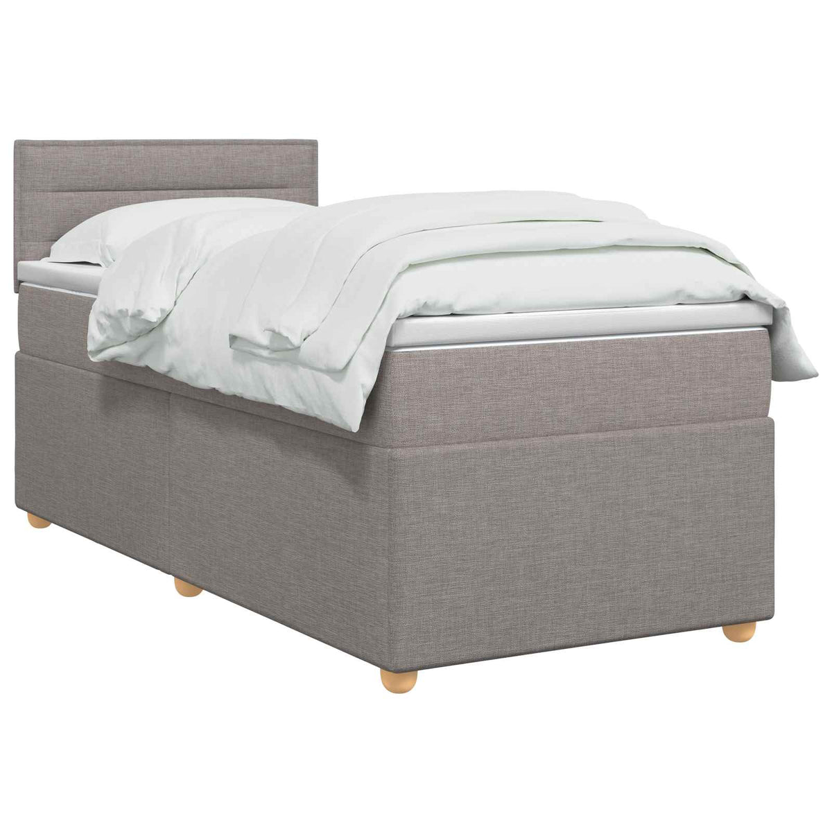 Boxspringbett mit Matratze mit Kopfteil Taupe 90 x 200 cm Stoff