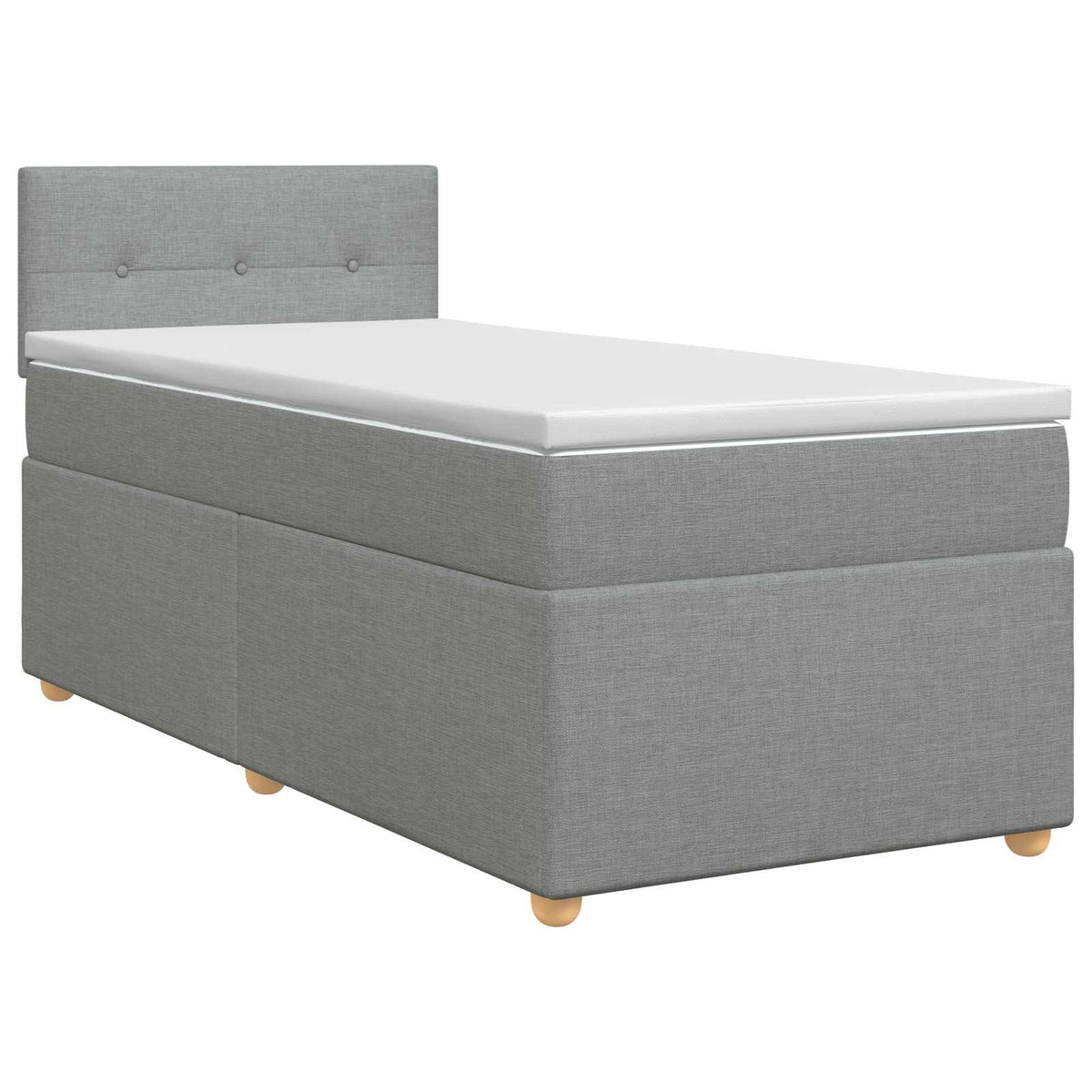Boxspringbett mit Matratze Hellgrau 90 x 200 cm Stoff