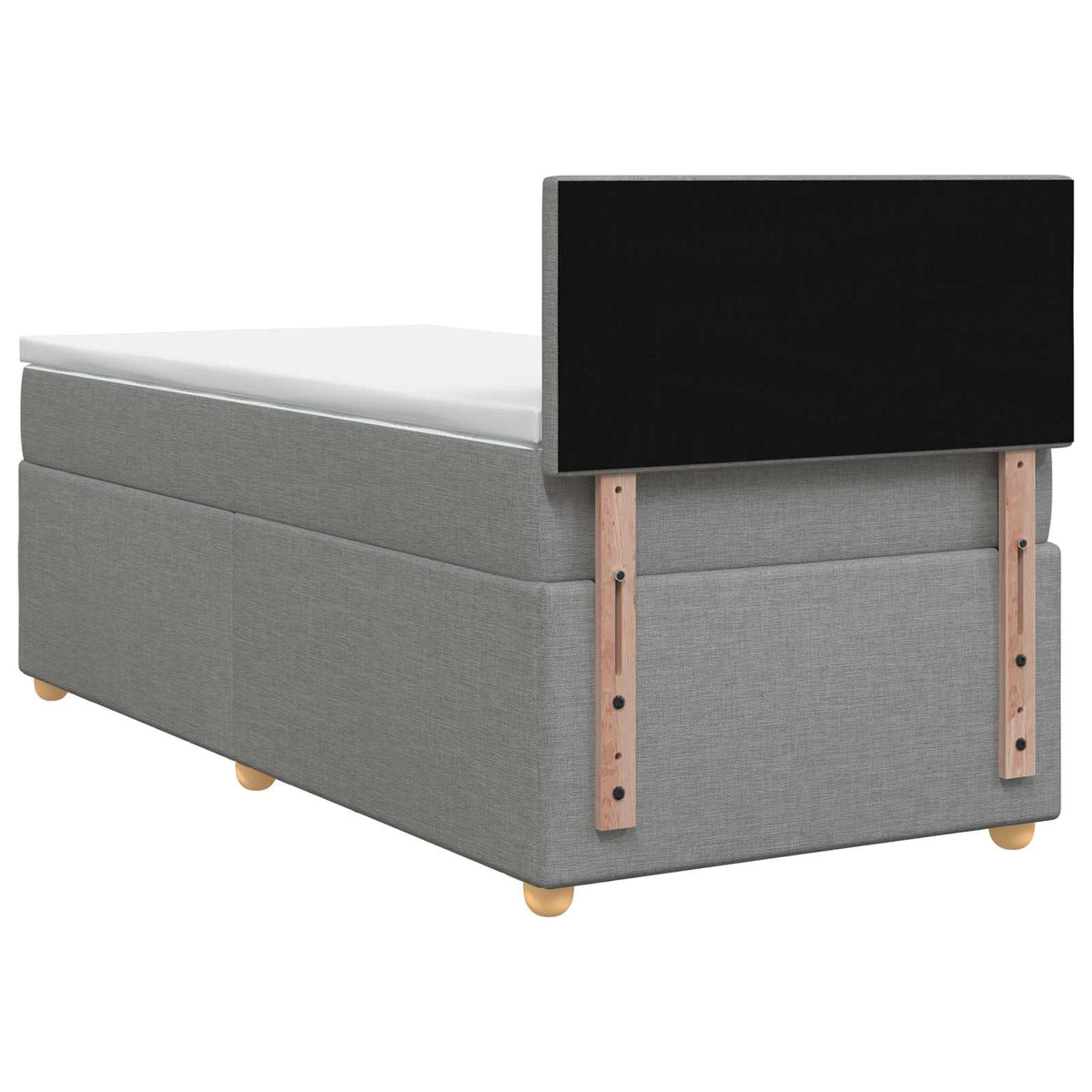 Boxspringbett mit Matratze Hellgrau 90 x 200 cm Stoff