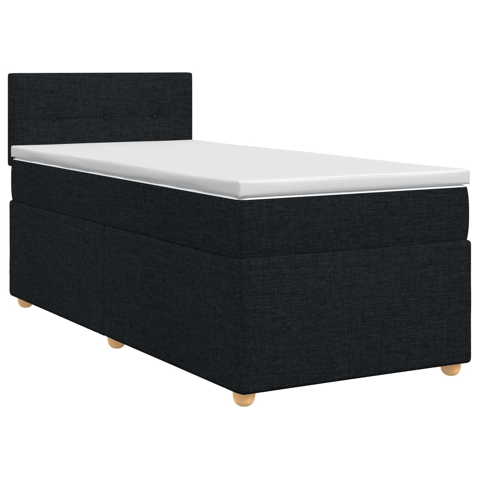 Boxspringbett mit Matratze Schwarz 90 x 200 cm Stoff