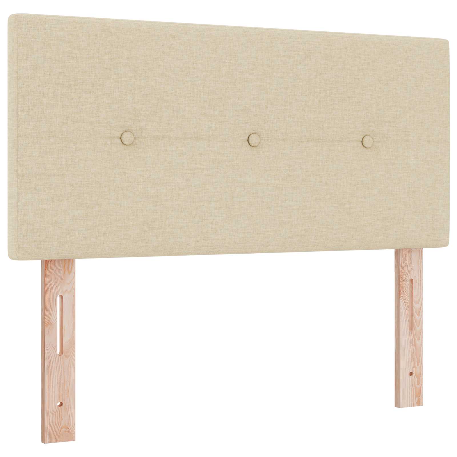 Boxspringbett mit Matratze mit Kopfteil Creme 90 x 200 cm Stoff