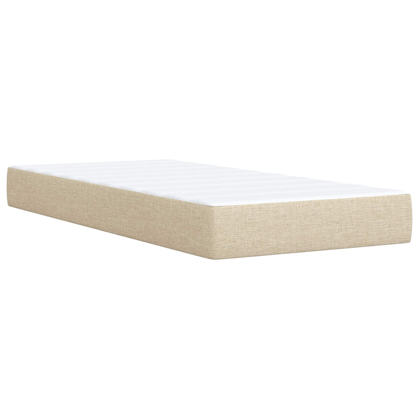 Boxspringbett mit Matratze mit Kopfteil Creme 90 x 200 cm Stoff
