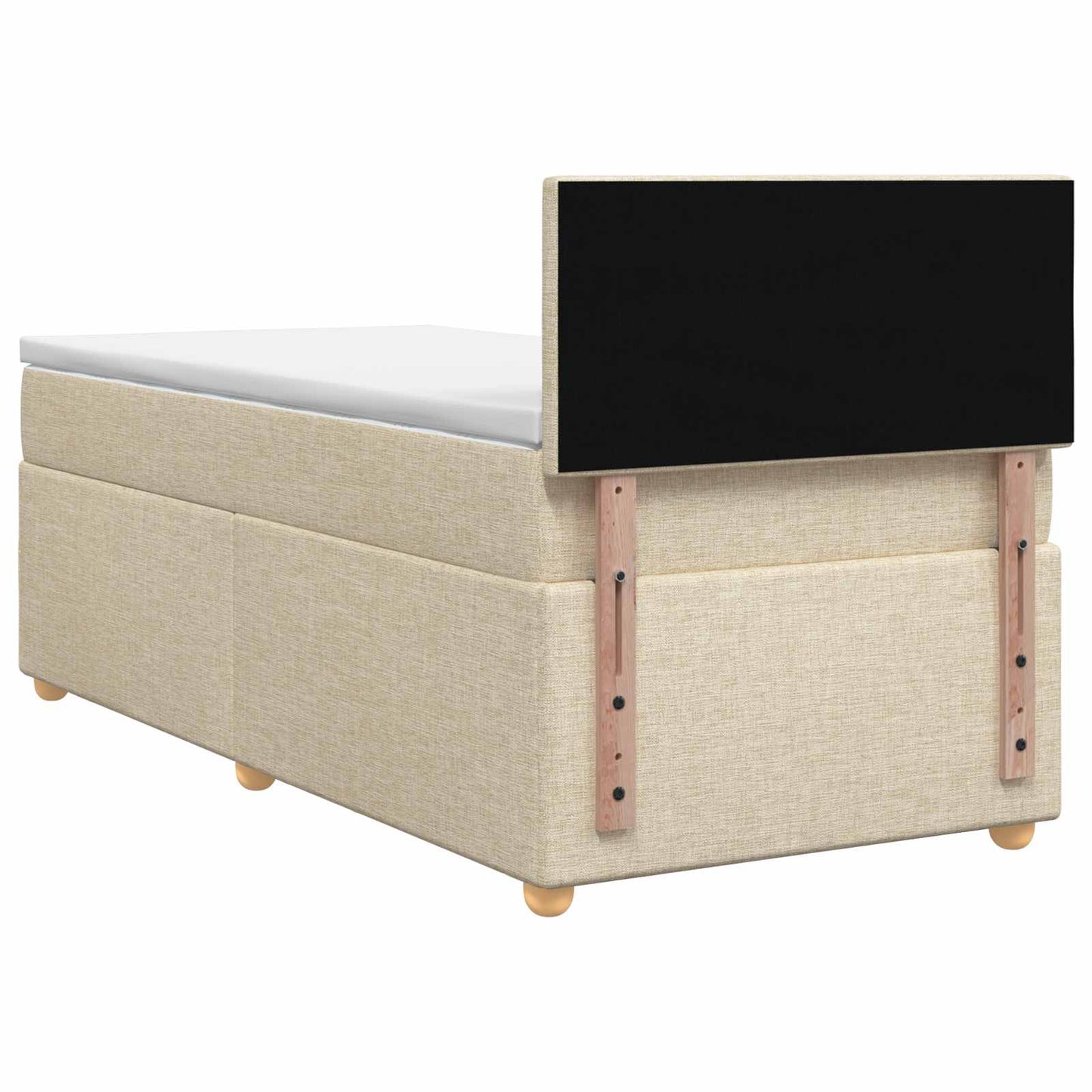 Boxspringbett mit Matratze mit Kopfteil Creme 90 x 200 cm Stoff