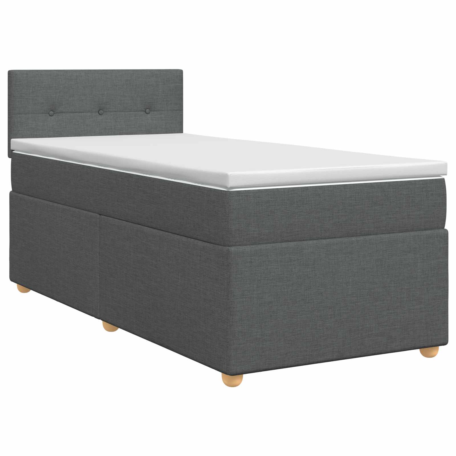 Boxspringbett mit Matratze Dunkelgrau 100 x 200 cm Stoff