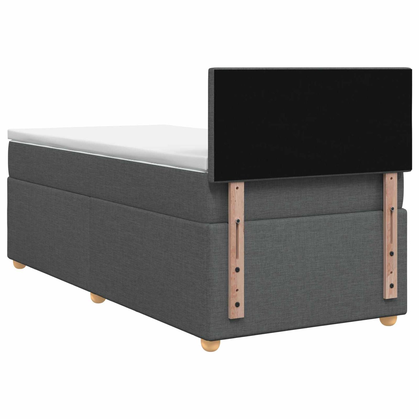 Boxspringbett mit Matratze Dunkelgrau 100 x 200 cm Stoff