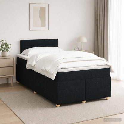 Boxspringbett mit Matratze Schwarz 120 x 190 cm Stoff