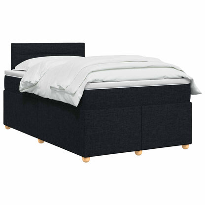 Boxspringbett mit Matratze Schwarz 120 x 190 cm Stoff