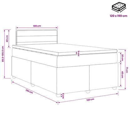 Boxspringbett mit Matratze Schwarz 120 x 190 cm Stoff