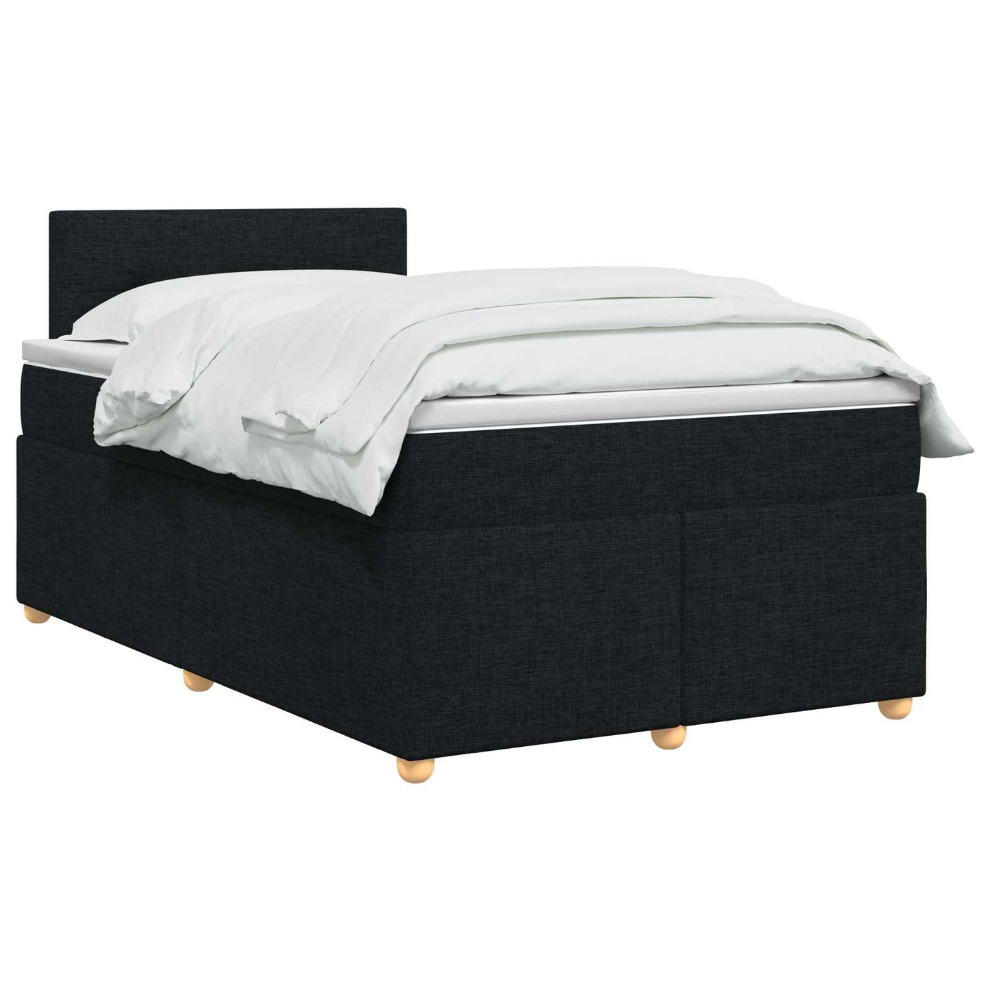 Boxspringbett mit Matratze Schwarz 120 x 190 cm Stoff