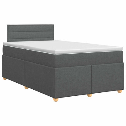 Boxspringbett mit Matratze Dunkelgrau 120 x 200 cm Stoff
