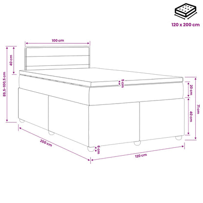 Boxspringbett mit Matratze Dunkelgrau 120 x 200 cm Stoff