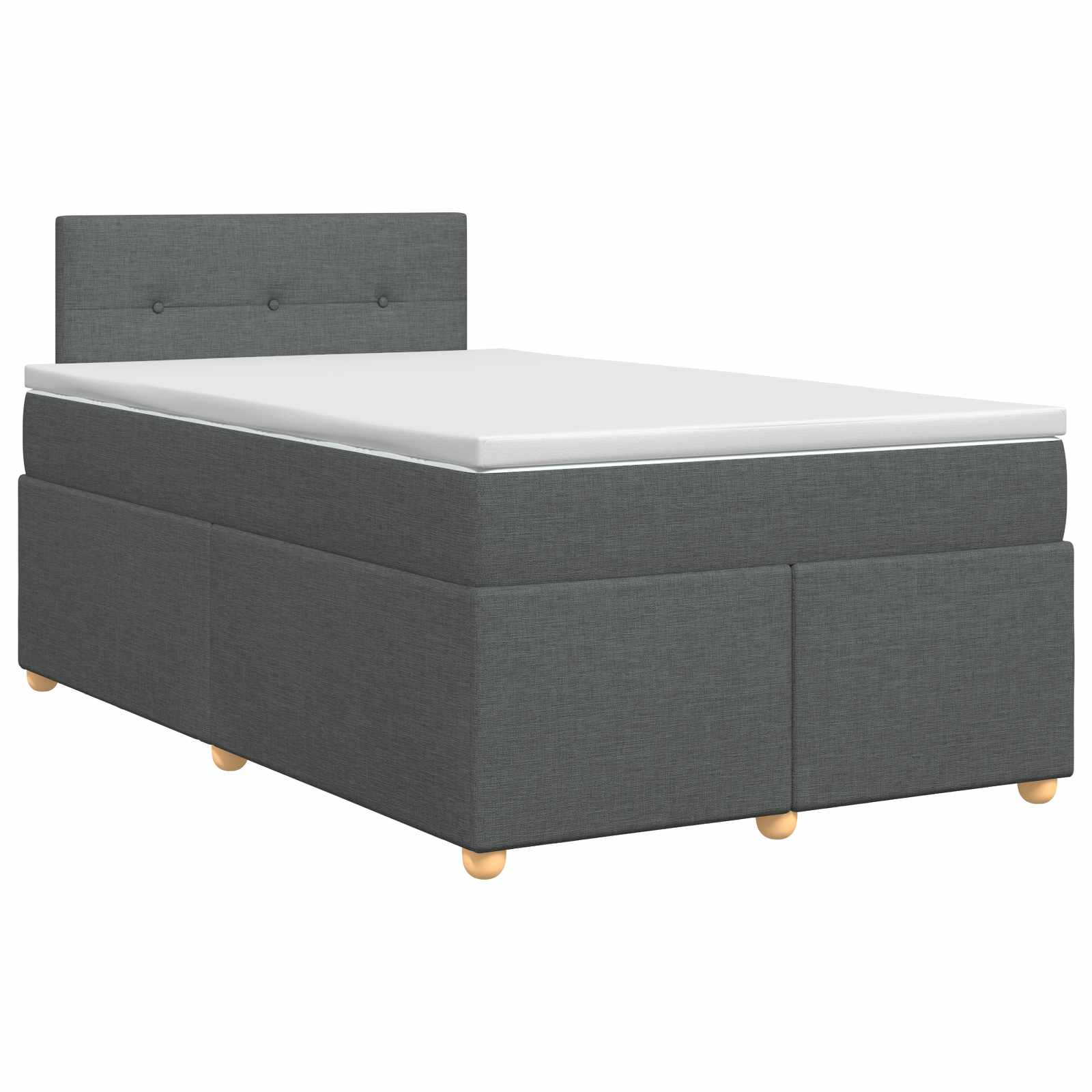 Boxspringbett mit Matratze Dunkelgrau 120 x 200 cm Stoff