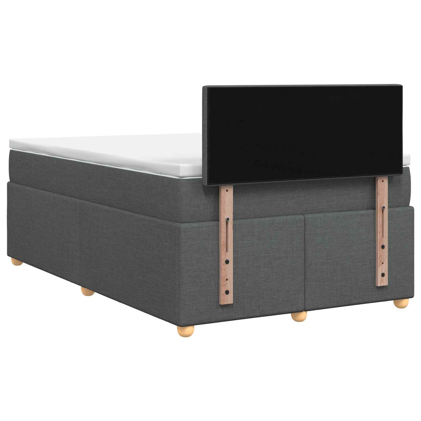Boxspringbett mit Matratze Dunkelgrau 120 x 200 cm Stoff
