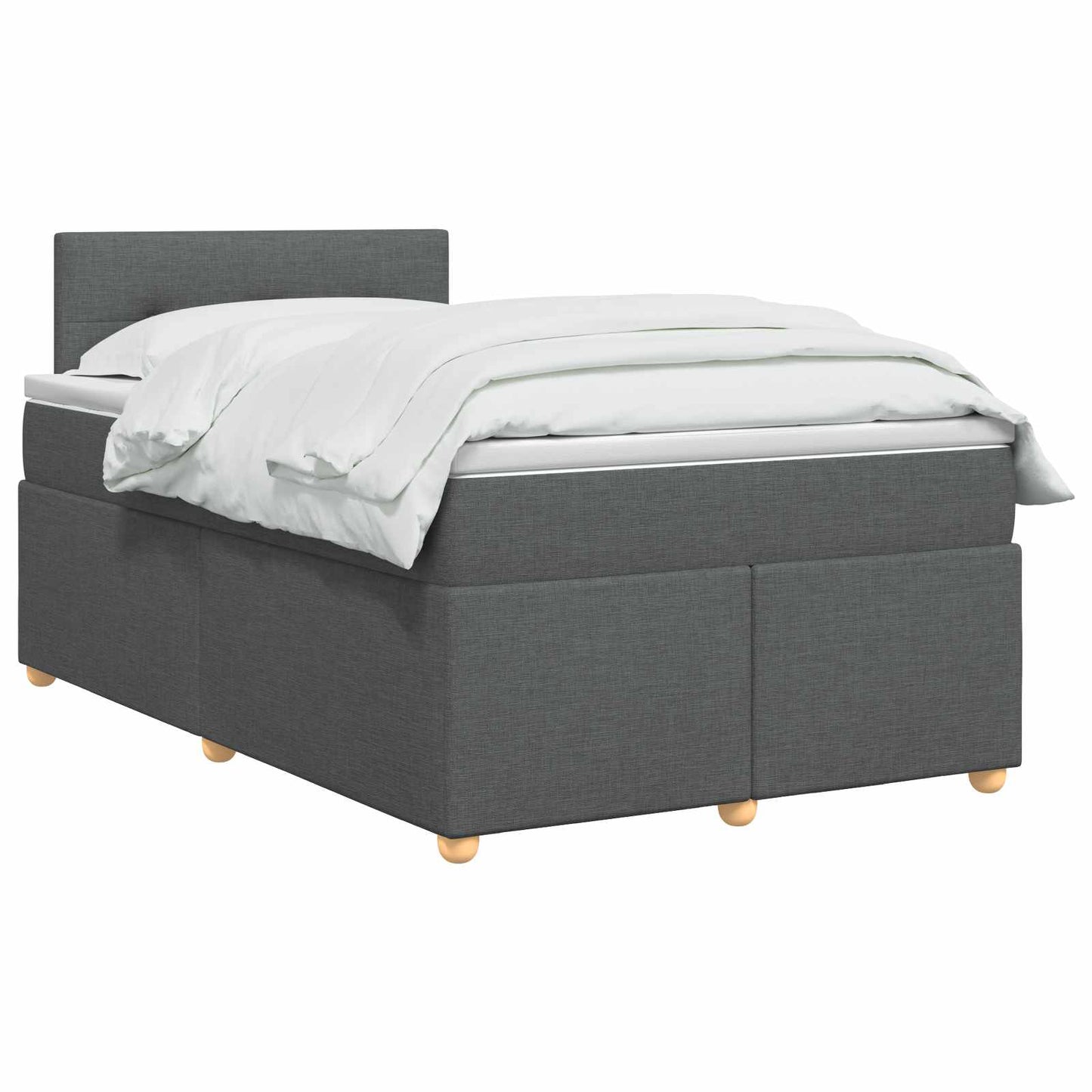 Boxspringbett mit Matratze Dunkelgrau 120 x 200 cm Stoff