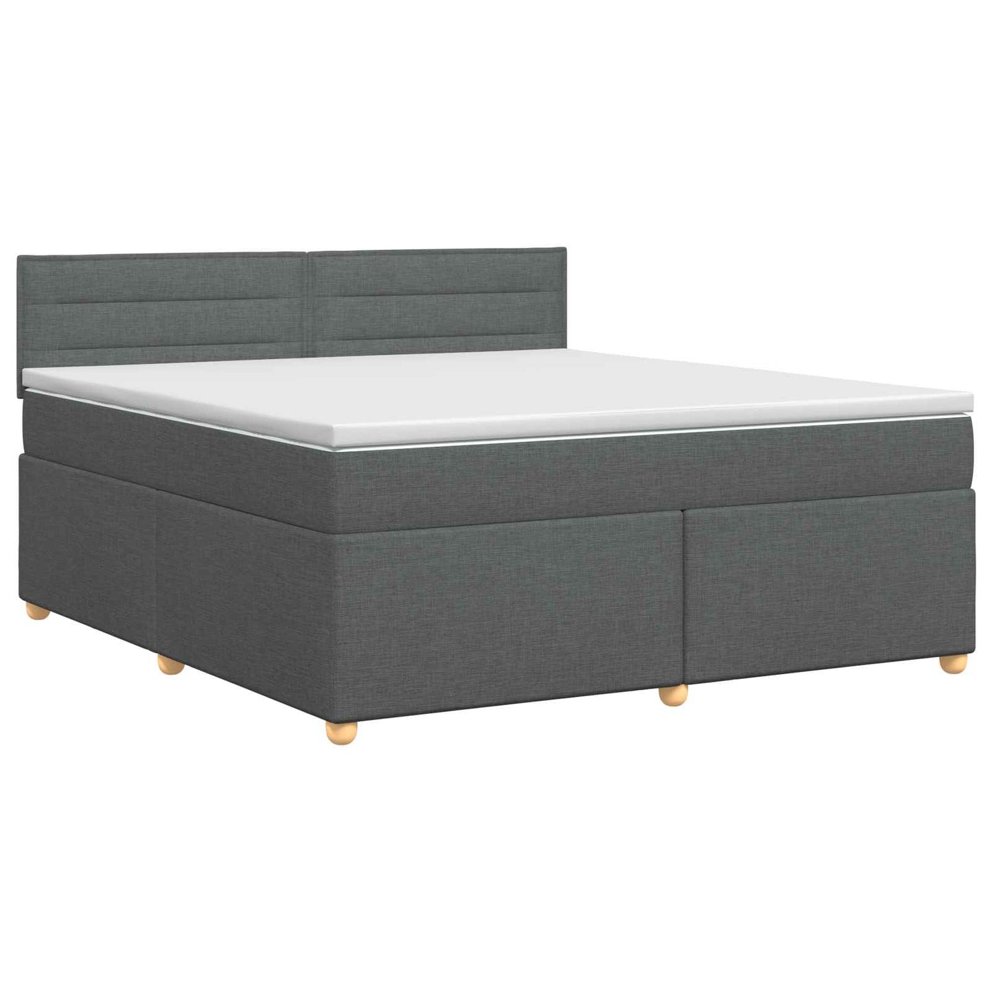 Boxspringbett mit Matratze Dunkelgrau 140 x 190 cm Stoff