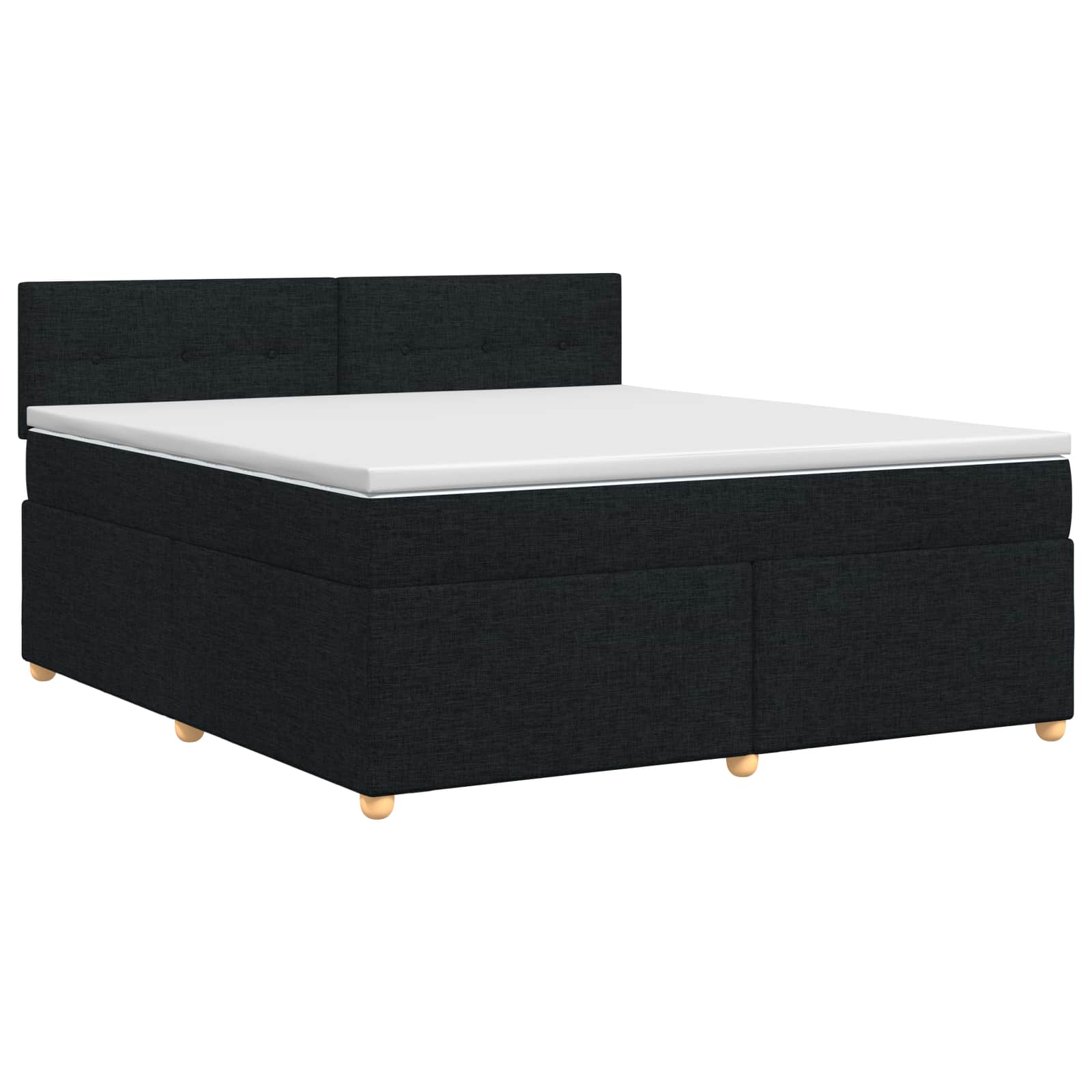 Boxspringbett mit Matratze Schwarz 140 x 190 cm Stoff
