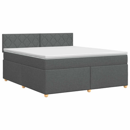 Boxspringbett mit Matratze Dunkelgrau 140 x 190 cm Stoff