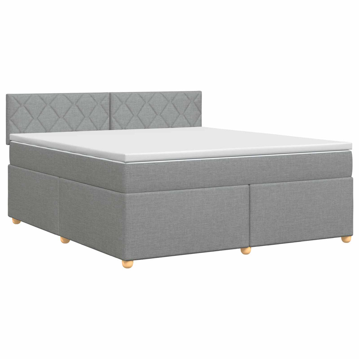 Boxspringbett mit Matratze Hellgrau 140 x 200 cm Stoff