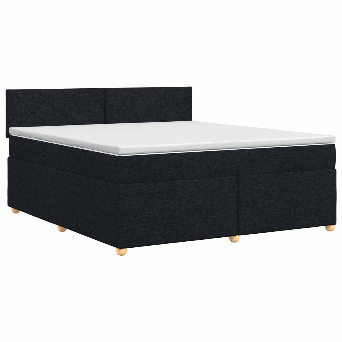 Boxspringbett mit Matratze Schwarz 140 x 200 cm Stoff