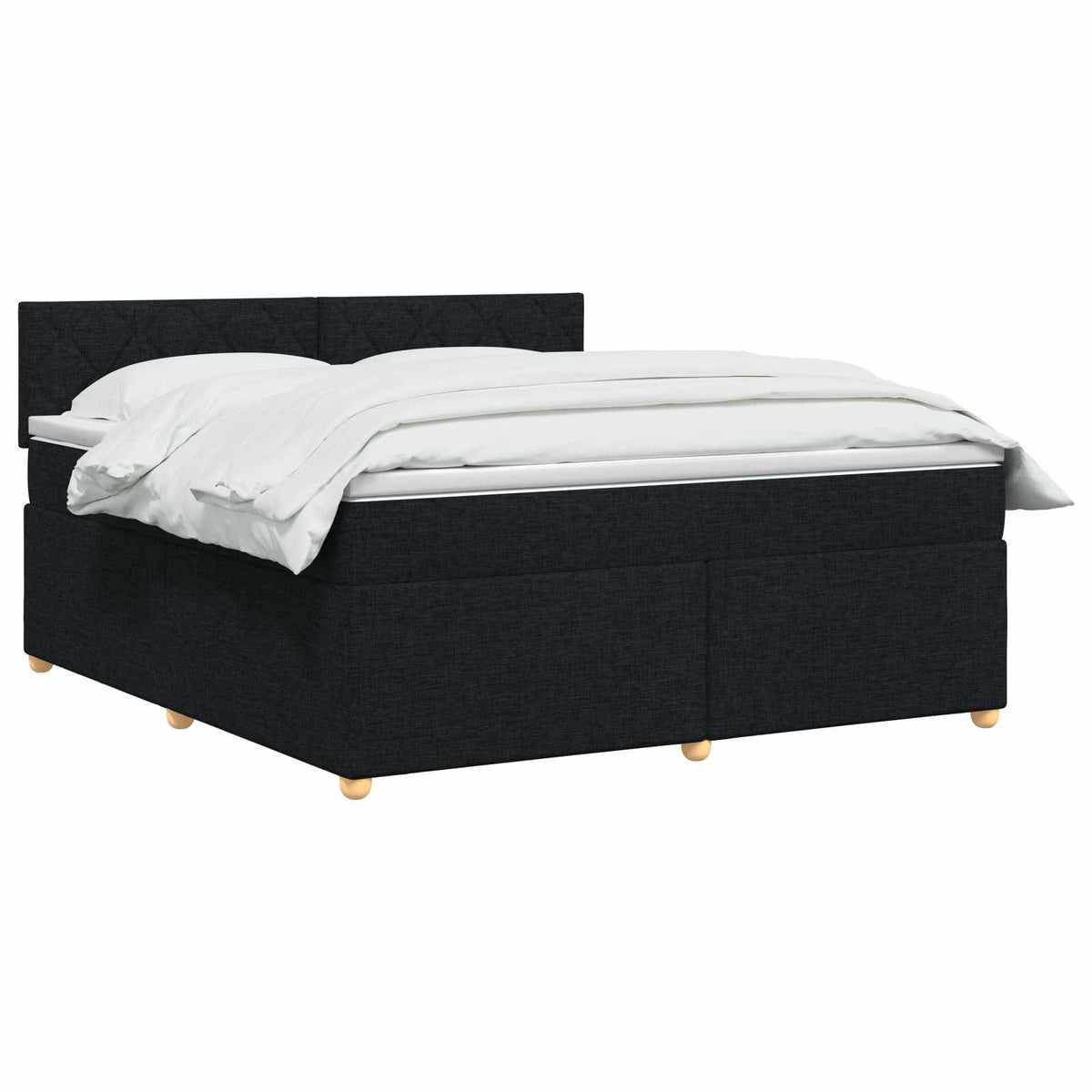 Boxspringbett mit Matratze Schwarz 140 x 200 cm Stoff