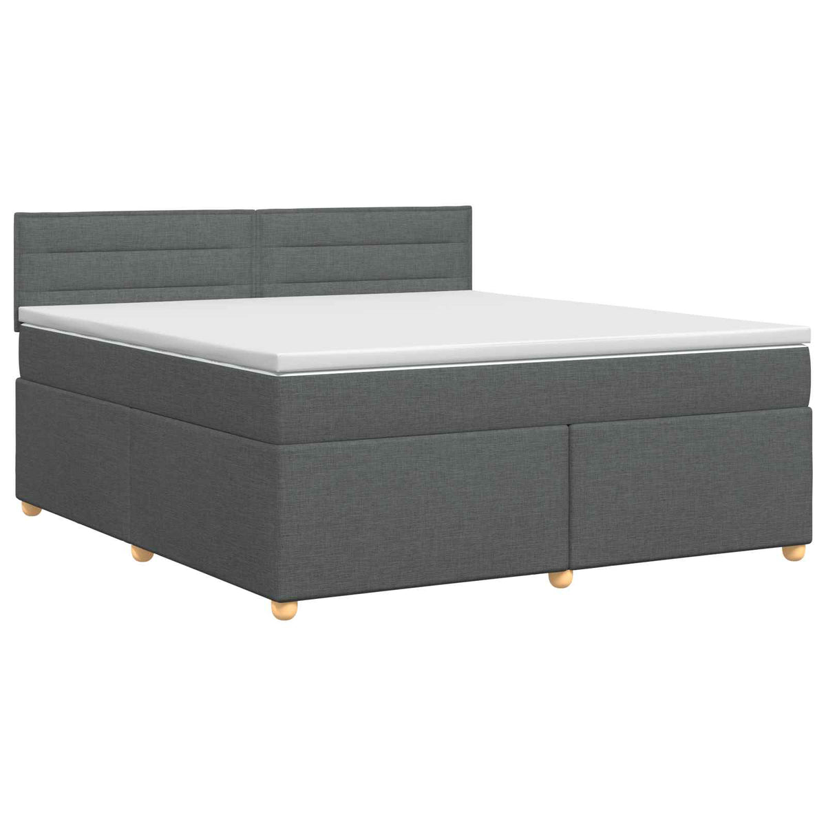 Boxspringbett mit Matratze Dunkelgrau 160 x 200 cm Stoff