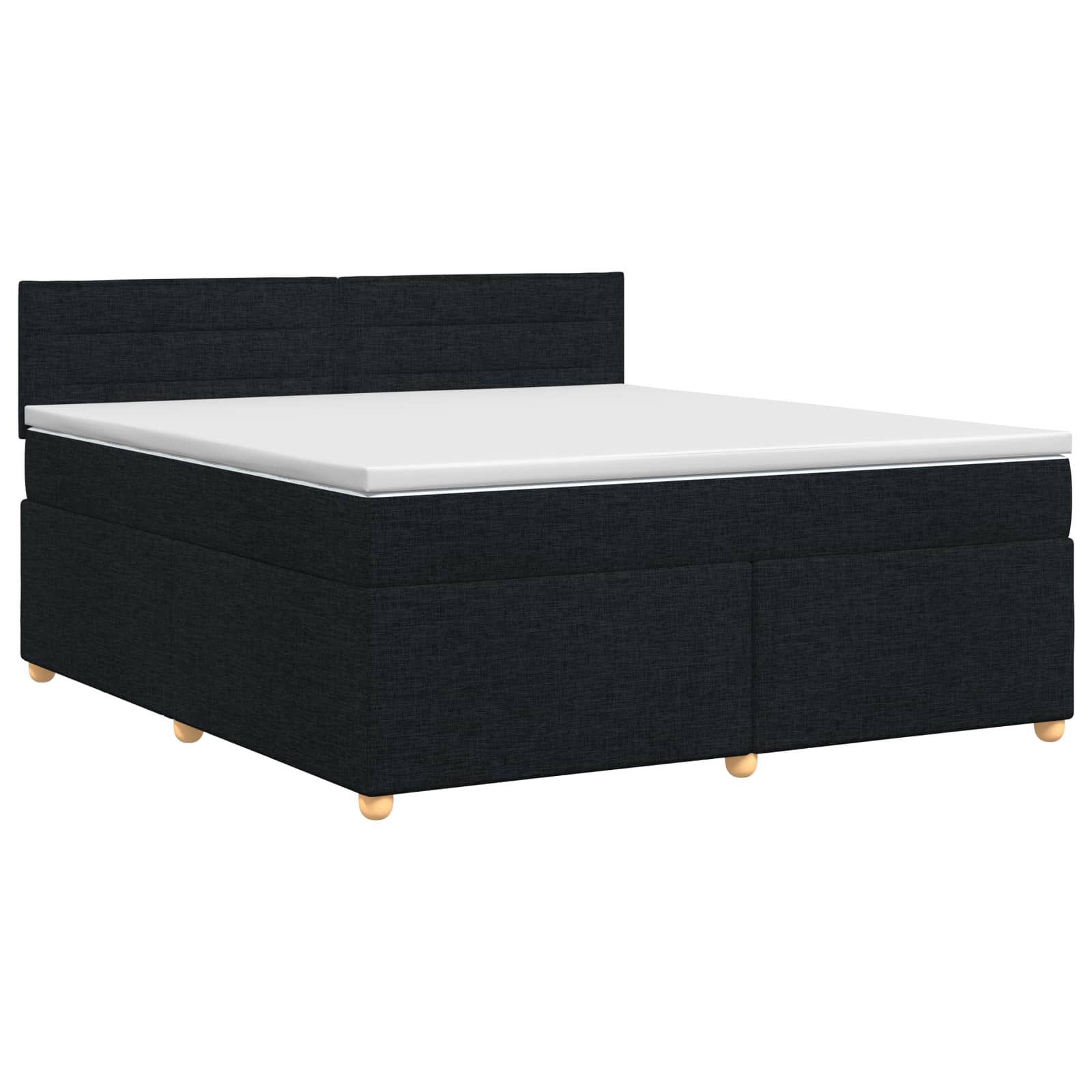 Boxspringbett mit Matratze Schwarz 160 x 200 cm Stoff