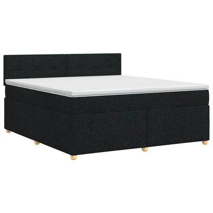 Boxspringbett mit Matratze Schwarz 160 x 200 cm Stoff