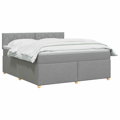 Boxspringbett mit Matratze Hellgrau 160 x 200 cm Stoff