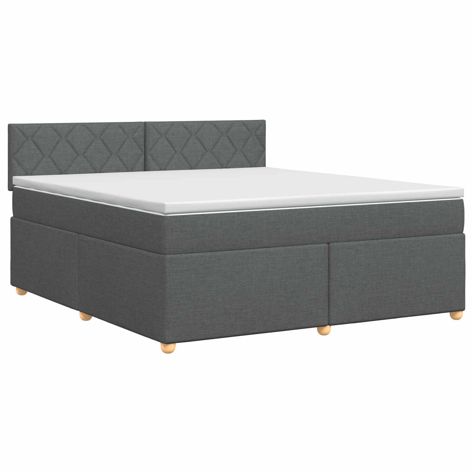Boxspringbett mit Matratze Dunkelgrau 160 x 200 cm Stoff