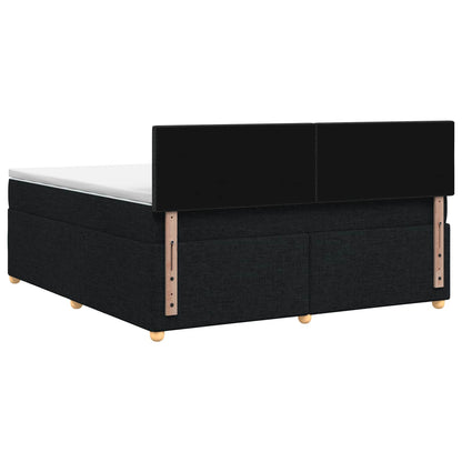 Boxspringbett mit Matratze Schwarz 160 x 200 cm Stoff