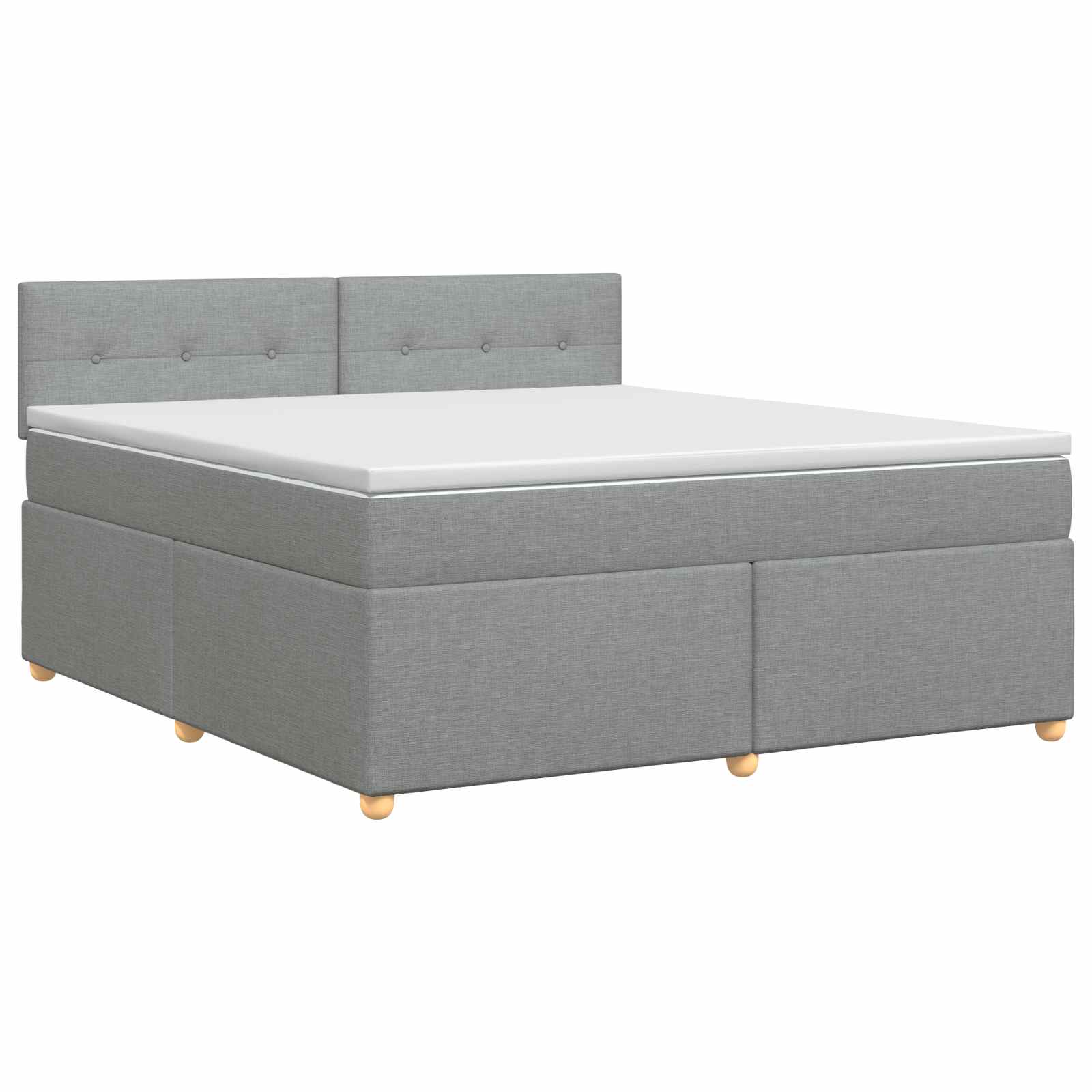 Boxspringbett mit Matratze Hellgrau 180 x 200 cm Stoff
