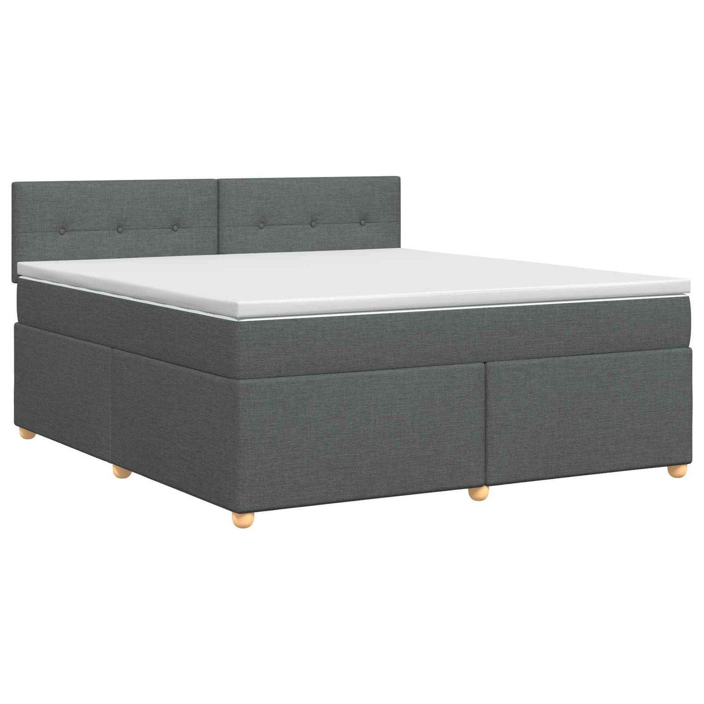 Boxspringbett mit Matratze Dunkelgrau 180 x 200 cm Stoff