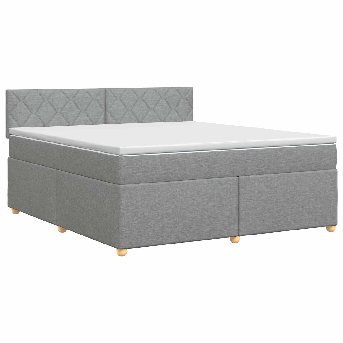 Boxspringbett mit Matratze Hellgrau 180 x 200 cm Stoff