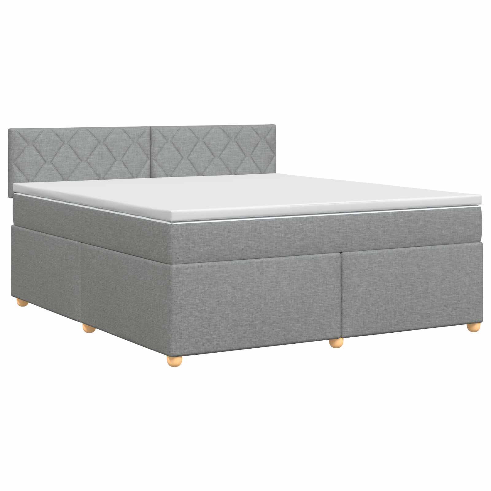 Boxspringbett mit Matratze Hellgrau 180 x 200 cm Stoff