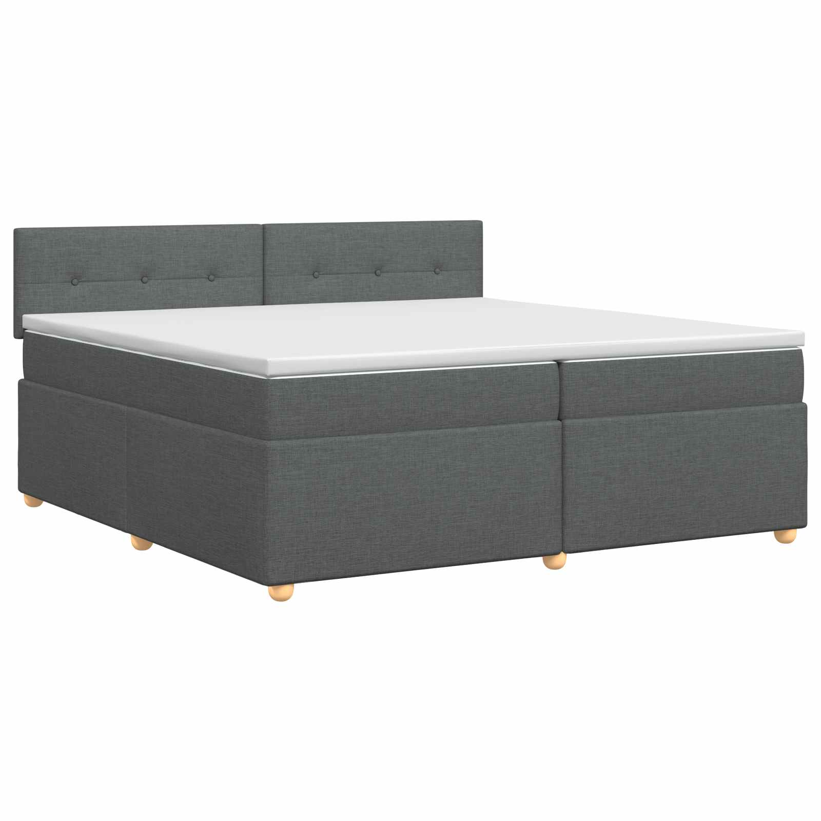 Boxspringbett mit Matratze Dunkelgrau 200 x 200 cm Stoff