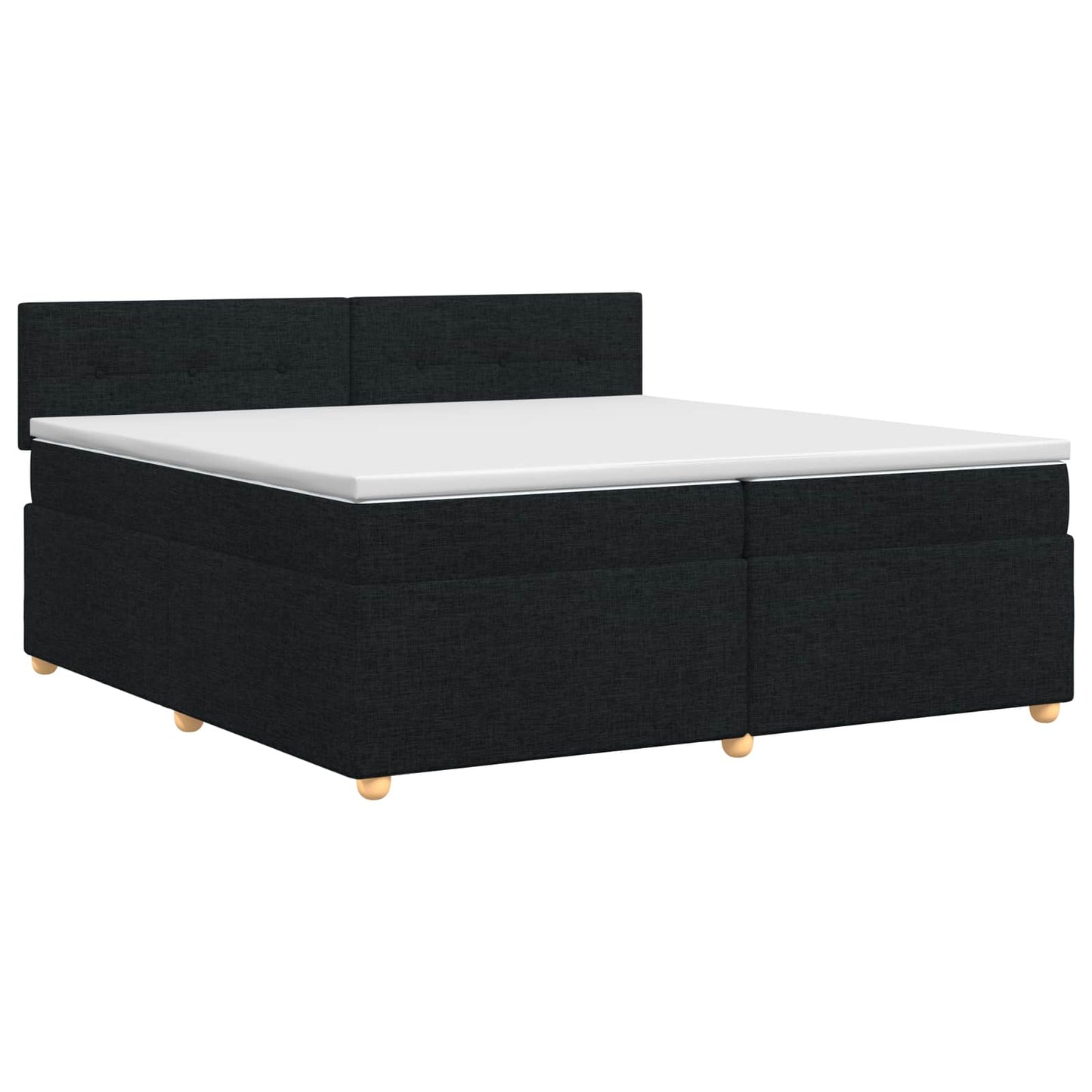 Boxspringbett mit Matratze Schwarz 200 x 200 cm Stoff