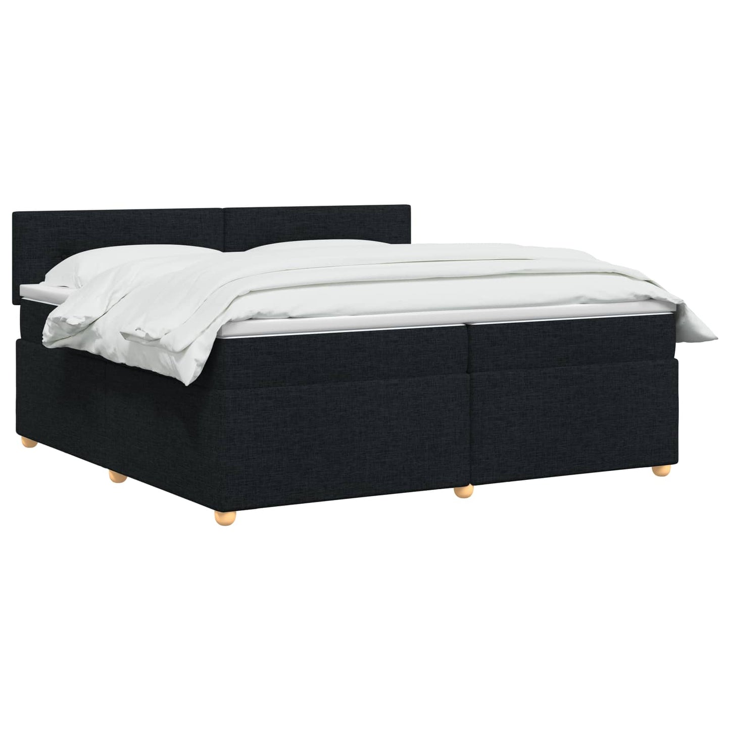 Boxspringbett mit Matratze Schwarz 200 x 200 cm Stoff